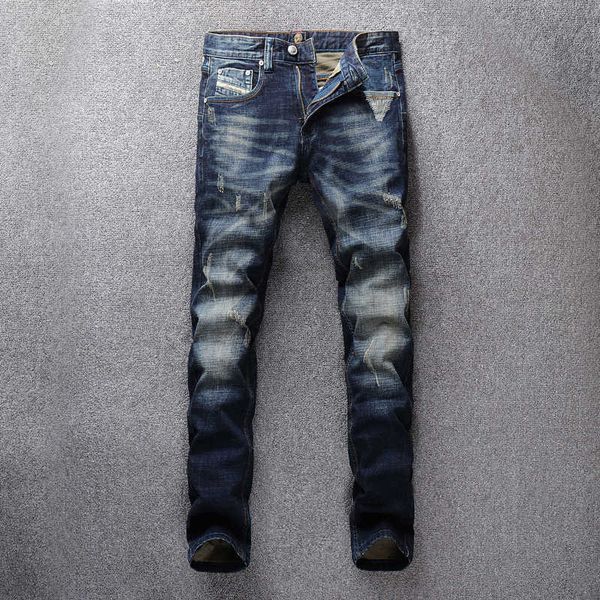 men's jeans italian style fashion men retro black blue slim fit ripped denim pants patchwork designer vintage trousers 597f 6dzg
men's jeans italian style fashion men retro black blue slim fit ripped denim pants patchwork designer vintage trousers 597f 6dzg
