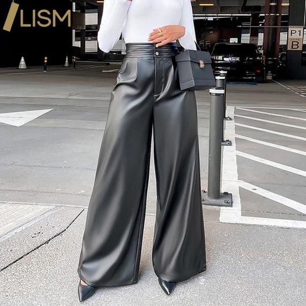 vintage pu wide leg pants trousers casual patchwork high waisted button women faux leather bottoms beggy joggers women's & capris, Black;white
vintage pu wide leg pants trousers casual patchwork high waisted button women faux leather bottoms beggy joggers women's & capris, Black;white