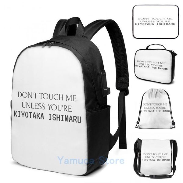backpack funny graphic print dont touch me unless youre kiyotaka ishimaru usb charge men school bags women bag travel laptop
backpack funny graphic print dont touch me unless youre kiyotaka ishimaru usb charge men school bags women bag travel laptop