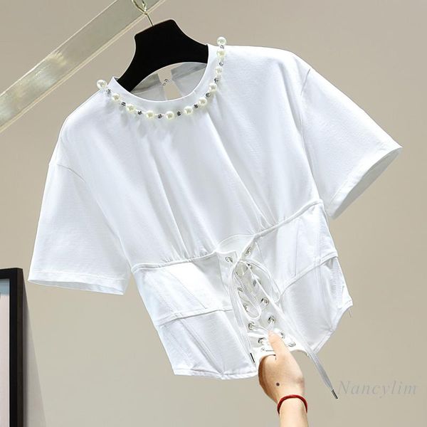 women's t-shirt beads diamond round neck short sleeve t shirt women 2021 summer korean style slim fit high waist tight crop white black
women's t-shirt beads diamond round neck short sleeve t shirt women 2021 summer korean style slim fit high waist tight crop white black