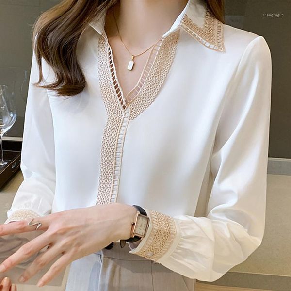 women's blouses & shirts autumn long sleeve blouse women blusas mujer de moda 2021 v-neck chiffon white shirt femme e685
women's blouses & shirts autumn long sleeve blouse women blusas mujer de moda 2021 v-neck chiffon white shirt femme e685