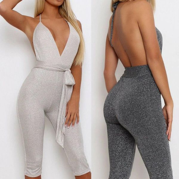 women's jumpsuits & rompers women romper with sashes backless sleeveless v-neck solid color ladies club wear play suit bodycon party fe, Black;white
women's jumpsuits & rompers women romper with sashes backless sleeveless v-neck solid color ladies club wear play suit bodycon party fe, Black;white