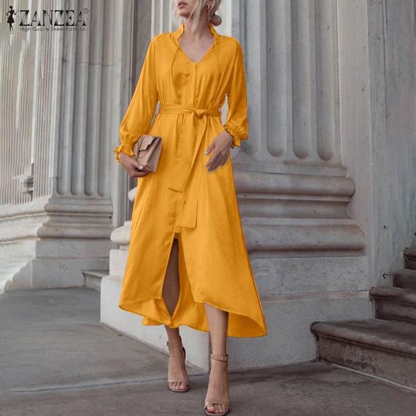 casual dresses zanzea fashion party dress 2021 autumn v neck office vestido holiday lady a line kaftan womens solid irregular midi, Black;gray
casual dresses zanzea fashion party dress 2021 autumn v neck office vestido holiday lady a line kaftan womens solid irregular midi, Black;gray