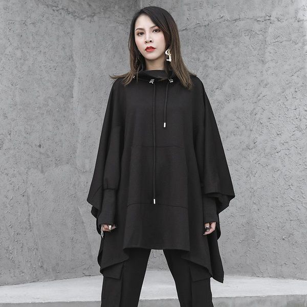 women's hoodies & sweatshirts 2021 spring solid color turtleneck irregular drawstring sweatshirt women streetwear loose casual clothing, Black
women's hoodies & sweatshirts 2021 spring solid color turtleneck irregular drawstring sweatshirt women streetwear loose casual clothing, Black
