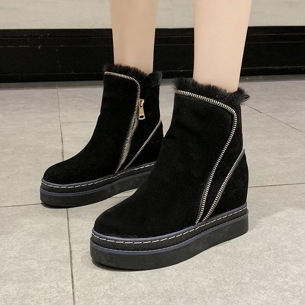 boots 2021 flock zipper chunky snow women winter warm short plush round toe ankle woman casual platform cotton shoes, Black
boots 2021 flock zipper chunky snow women winter warm short plush round toe ankle woman casual platform cotton shoes, Black