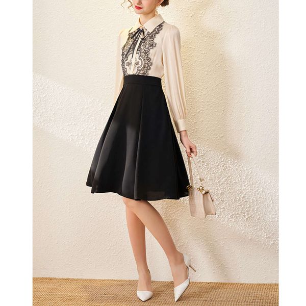 dress dressearly spring fashion light mature women medium length lapel lace stitching contrast waist swing skirt, Black;gray
dress dressearly spring fashion light mature women medium length lapel lace stitching contrast waist swing skirt, Black;gray