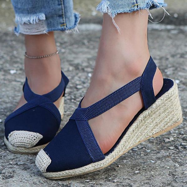 sandals ladies 2021 wedge heel women's summer thick sole open toe cross stretch woven comfortable large size 43 shoes, Black
sandals ladies 2021 wedge heel women's summer thick sole open toe cross stretch woven comfortable large size 43 shoes, Black