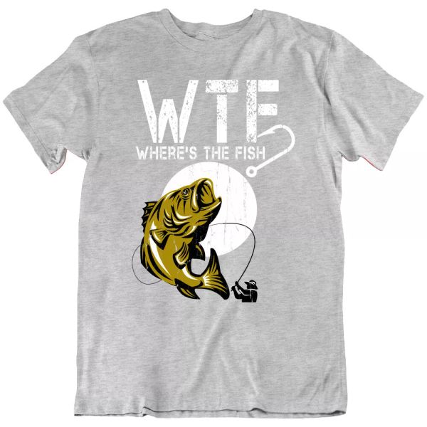 fishing tee wtf where's the fish fisherman short sleeve men's t-shirts gift new, White;black
fishing tee wtf where's the fish fisherman short sleeve men's t-shirts gift new, White;black