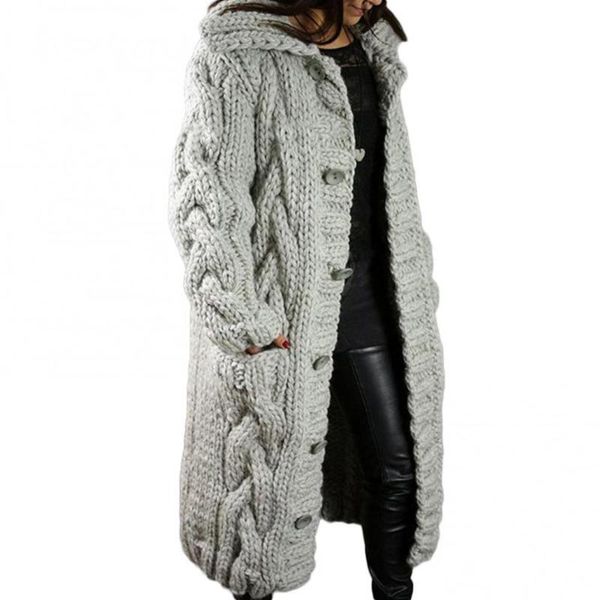 women's knits & tees plus size arrival women winter long sleeve twist knitted cardigan pocket buttons warm hooded coat female 2021, White
women's knits & tees plus size arrival women winter long sleeve twist knitted cardigan pocket buttons warm hooded coat female 2021, White