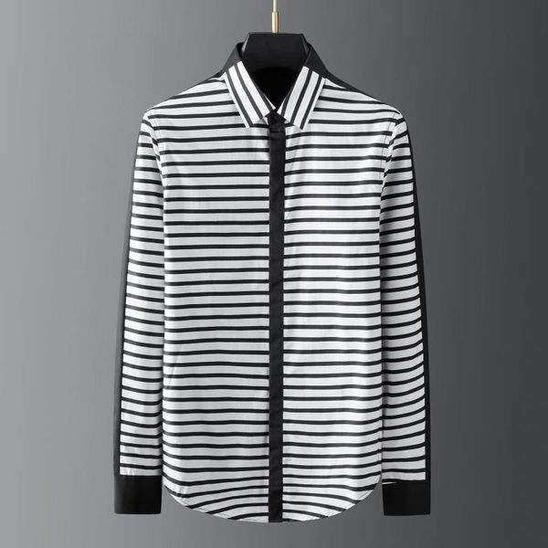 men's dress shirts european trendy brand black and white zebra stripes stitching digital printing slim luxury long-sleeved shirt 2021, White;black
men's dress shirts european trendy brand black and white zebra stripes stitching digital printing slim luxury long-sleeved shirt 2021, White;black
