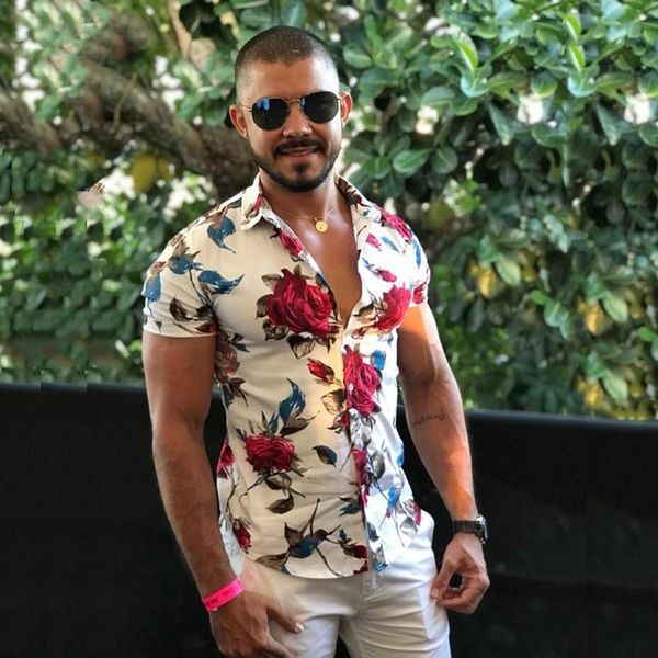 men's casual shirts summer fashion mens shirt slim fit short sleeve floral clothing trend flower, White;black
men's casual shirts summer fashion mens shirt slim fit short sleeve floral clothing trend flower, White;black