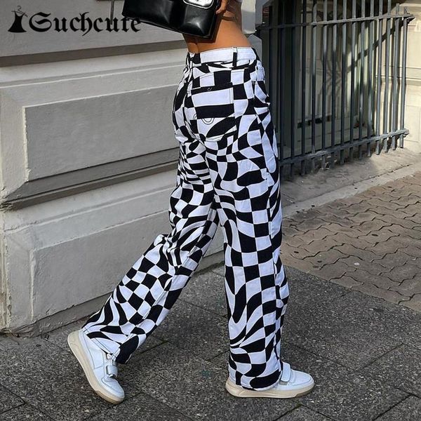 women's pants & capris suchcute plaid print women casual jeans aesthetic hight waist straight y2k gothic clothes harajuku denim trouser, Black;white
women's pants & capris suchcute plaid print women casual jeans aesthetic hight waist straight y2k gothic clothes harajuku denim trouser, Black;white
