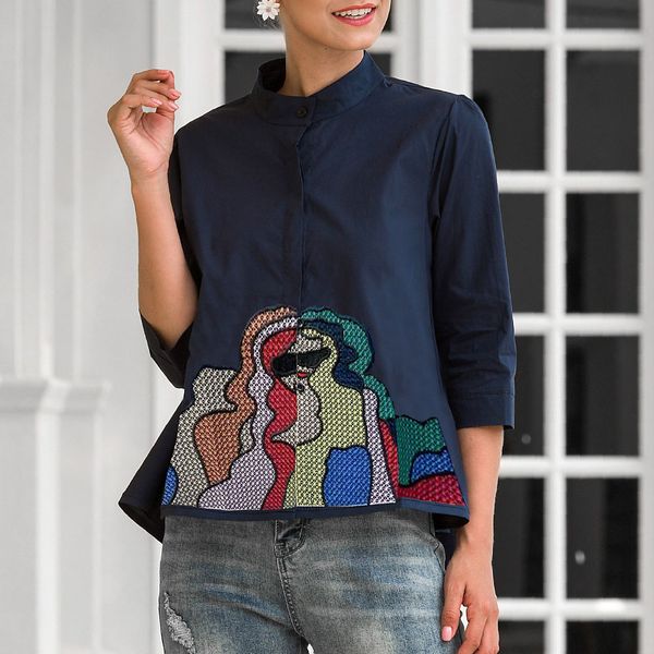 sale abstract embroidery shirt women summer autumn fashion 3/4 sleeve casual blouses ladies white doll shirts droshipping
sale abstract embroidery shirt women summer autumn fashion 3/4 sleeve casual blouses ladies white doll shirts droshipping