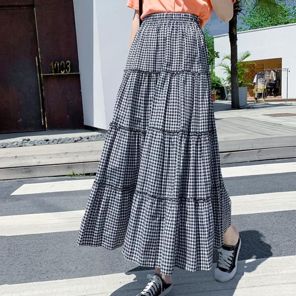 spring womens skirts summer vintage plaid skirt elastic waist a line long female patchwork pleated maxi high, Black
spring womens skirts summer vintage plaid skirt elastic waist a line long female patchwork pleated maxi high, Black