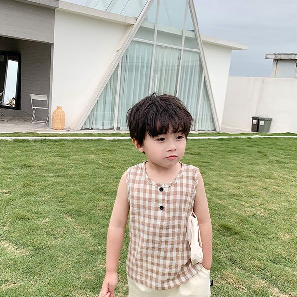 janpanese style boys cotton thin plaid vests fashion 3 colors casual sleeveless clothings 210508, Blue
janpanese style boys cotton thin plaid vests fashion 3 colors casual sleeveless clothings 210508, Blue