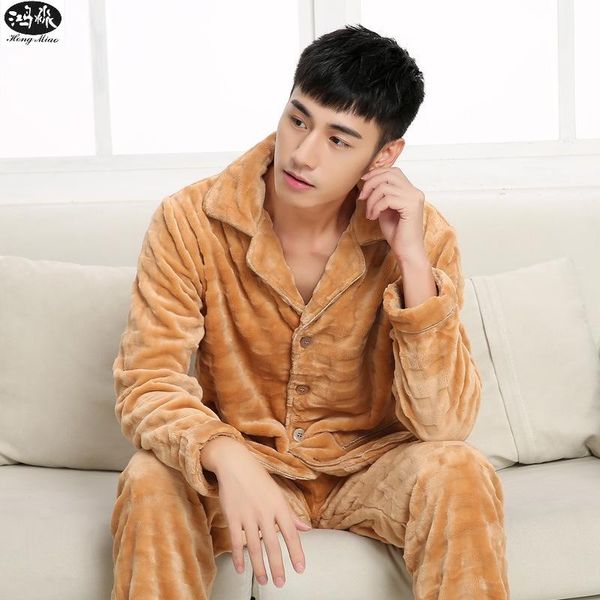 men's sleepwear 2021 flannel pajamas sets autumn winter men long-sleeves cardigan solid color comfortable home clothing warm pyjamas su, Black;brown
men's sleepwear 2021 flannel pajamas sets autumn winter men long-sleeves cardigan solid color comfortable home clothing warm pyjamas su, Black;brown