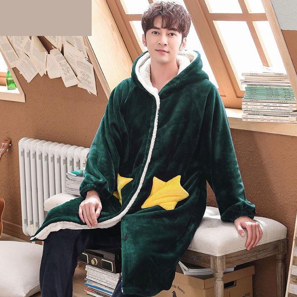 Men's Sleepwear Star Kimono Nightwear For Men Nightgown Winter Autumn Home Dressing Robe Gown Loose Hooded Male Homewear Lingerie, Black;brown
Men's Sleepwear Star Kimono Nightwear For Men Nightgown Winter Autumn Home Dressing Robe Gown Loose Hooded Male Homewear Lingerie, Black;brown