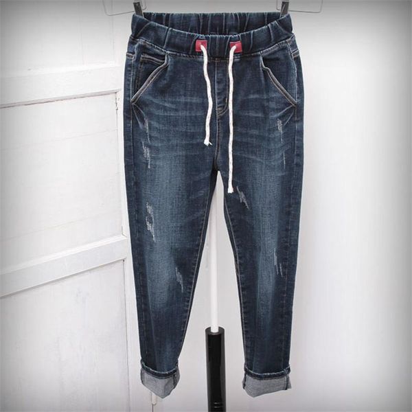 women's jeans boyfriend for fashion elastic high waist woman denim pants plus size 5xl loose spring fall casual female, Blue
women's jeans boyfriend for fashion elastic high waist woman denim pants plus size 5xl loose spring fall casual female, Blue