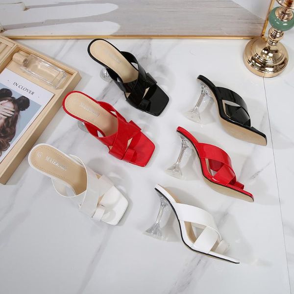 dress shoes 2021 luxury pu leather women slipper summer sandal crystal 9cm high heel slip on flip flop elegant slides, Black
dress shoes 2021 luxury pu leather women slipper summer sandal crystal 9cm high heel slip on flip flop elegant slides, Black