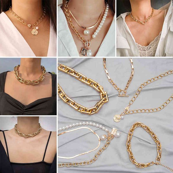 bohemian gold chain necklaces for women multilayer fashion pearl pendants necklace portrait chokers 2021 trend jewelry gifts, Silver
bohemian gold chain necklaces for women multilayer fashion pearl pendants necklace portrait chokers 2021 trend jewelry gifts, Silver