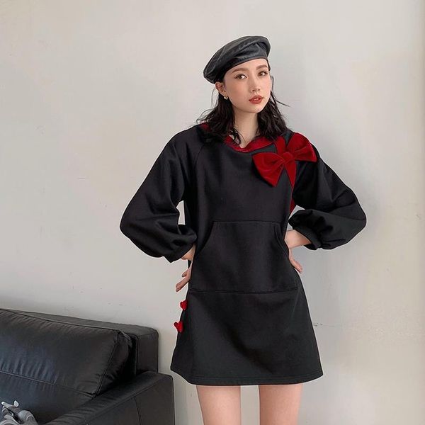 casual dresses fashionable design feeling bowknot black fleece female niche winter a word show thin han edition dress, Black;gray
casual dresses fashionable design feeling bowknot black fleece female niche winter a word show thin han edition dress, Black;gray