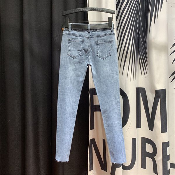 women's jeans cut jeans, high-waisted with casual feminine fashion beads plus size, washed pencil spring 3mcy, Blue
women's jeans cut jeans, high-waisted with casual feminine fashion beads plus size, washed pencil spring 3mcy, Blue