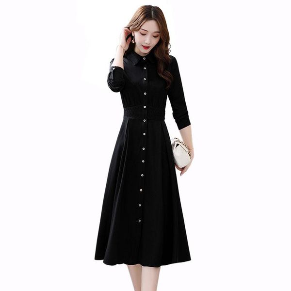 casual dresses autumn black vintage knee-length dress elegant large size long sleeve women fashion embroidery a-line, Black;gray
casual dresses autumn black vintage knee-length dress elegant large size long sleeve women fashion embroidery a-line, Black;gray