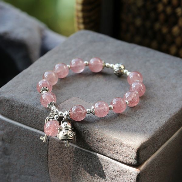 panjia crystal sterling silver series strawberry crystal fortune cat love lock bracelet 925 peach blossom luck bracelet for, Black
panjia crystal sterling silver series strawberry crystal fortune cat love lock bracelet 925 peach blossom luck bracelet for, Black