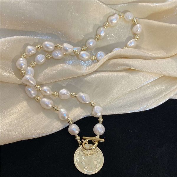 necklacebaroque shaped pearl gold coin portrait ot buckle necklace clavicle versatile autumn and winter sweater chain advanced feeling, Silver
necklacebaroque shaped pearl gold coin portrait ot buckle necklace clavicle versatile autumn and winter sweater chain advanced feeling, Silver