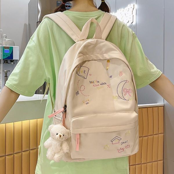 school bags est embroidery women backpack waterproof nylon solid color girls teenager college book bagpack kawaii bear shoulders mochila
school bags est embroidery women backpack waterproof nylon solid color girls teenager college book bagpack kawaii bear shoulders mochila