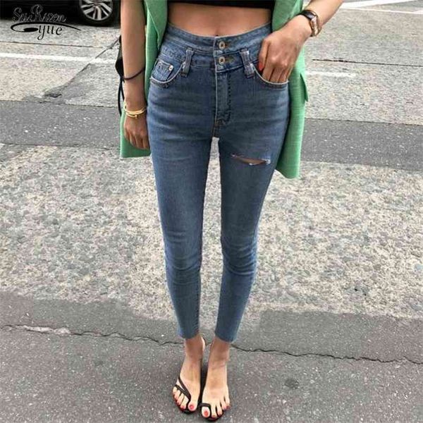 spring ripped women denim jeans high waist stretched elastic femme fringe hem skinny female trousers all-match 210421, Blue
spring ripped women denim jeans high waist stretched elastic femme fringe hem skinny female trousers all-match 210421, Blue