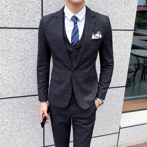 men's suits & blazers spot simple and fresh plaid suit three-piece self-cultivation professional work male, White;black
men's suits & blazers spot simple and fresh plaid suit three-piece self-cultivation professional work male, White;black