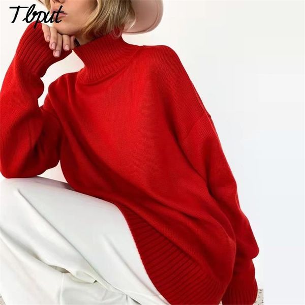 women solid turtleneck knitted sweaters long sleeve oversized ribbed pullovers autumn basic female casual knitwear jumper 211018, White;black
women solid turtleneck knitted sweaters long sleeve oversized ribbed pullovers autumn basic female casual knitwear jumper 211018, White;black
