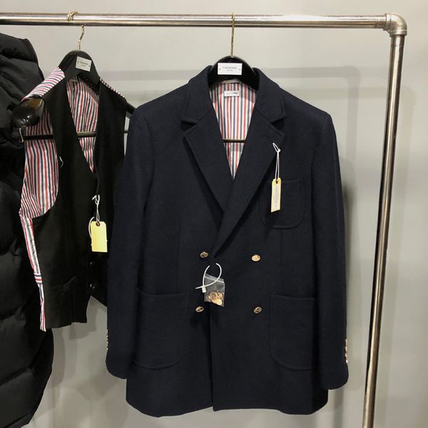 men's suits & blazers casual long wool coat, thick double breasted jacket, fashion, tb brand, 2021, White;black
men's suits & blazers casual long wool coat, thick double breasted jacket, fashion, tb brand, 2021, White;black