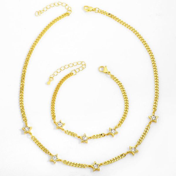 chains minimalist five-pointed star necklace bracelet ins online celebrity studded stars cuba chain clavicle jewelry set, Silver
chains minimalist five-pointed star necklace bracelet ins online celebrity studded stars cuba chain clavicle jewelry set, Silver