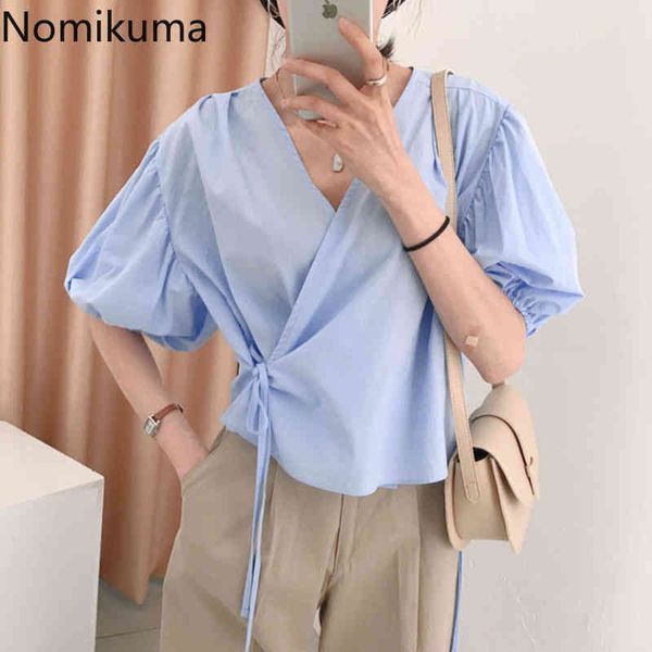 nomikuma women blouses lace up one-piece women shirts korean sweet puff sleeve v-neck chic blousas summer new 6h434 210427, White
nomikuma women blouses lace up one-piece women shirts korean sweet puff sleeve v-neck chic blousas summer new 6h434 210427, White