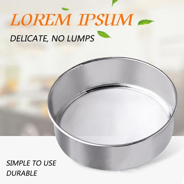 mesh flour sieve stainless steel sifter round fine sifting strainer cake baking tea household kitchen tools & pastry
mesh flour sieve stainless steel sifter round fine sifting strainer cake baking tea household kitchen tools & pastry