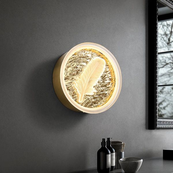 wall lamp led luxury copper modern bedside living room aisle creative simple light el embossed feather decor sconce
wall lamp led luxury copper modern bedside living room aisle creative simple light el embossed feather decor sconce