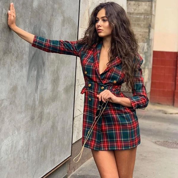 women's suits & blazers philosophy autumn long sleeve jackets vintage double breasted female plaid blazer casual street lady outwears, White;black
women's suits & blazers philosophy autumn long sleeve jackets vintage double breasted female plaid blazer casual street lady outwears, White;black