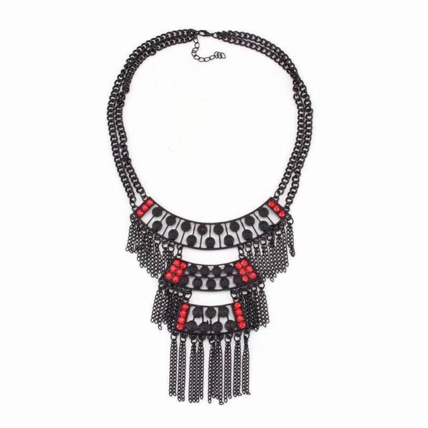 wholesale fashion crystal necklace women double bib black chain statement chunky pendant tassel party necklaces, Silver
wholesale fashion crystal necklace women double bib black chain statement chunky pendant tassel party necklaces, Silver