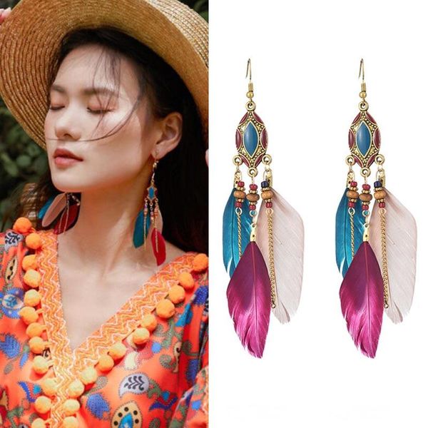 dangle & chandelier creative retro tassel feather earrings women's long oil dripping leaf bohemian decoration accessories, Silver
dangle & chandelier creative retro tassel feather earrings women's long oil dripping leaf bohemian decoration accessories, Silver