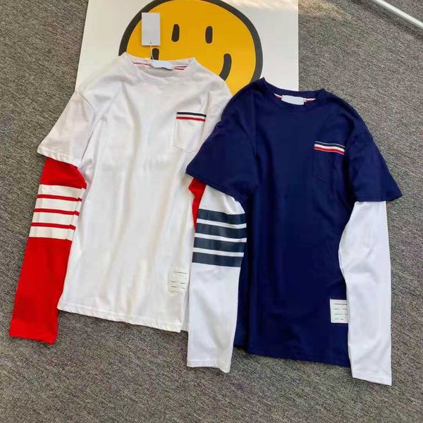 21 spring and summer new fashion + b chest pocket back print sun protection simple casual couple long sleeve fake two pieces, White
21 spring and summer new fashion + b chest pocket back print sun protection simple casual couple long sleeve fake two pieces, White