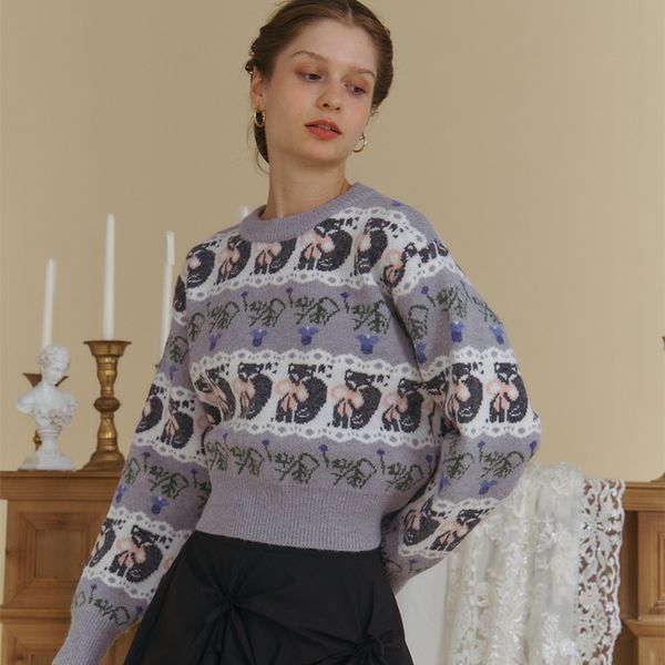 sweaters women cropped knit fashion round neck cat print short pullover knitting jumper loose winter sweater, White;black
sweaters women cropped knit fashion round neck cat print short pullover knitting jumper loose winter sweater, White;black