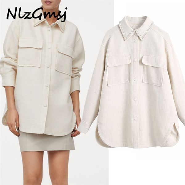 jacket women fashion ornament shirt coat vintage long sleeve pockets office female outerwear chic 210628, Black;brown
jacket women fashion ornament shirt coat vintage long sleeve pockets office female outerwear chic 210628, Black;brown