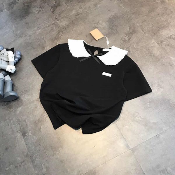 design clothing summer new girls' doll short sleeve bow collar t-shirt basic lovely pure style qingdao, White
design clothing summer new girls' doll short sleeve bow collar t-shirt basic lovely pure style qingdao, White