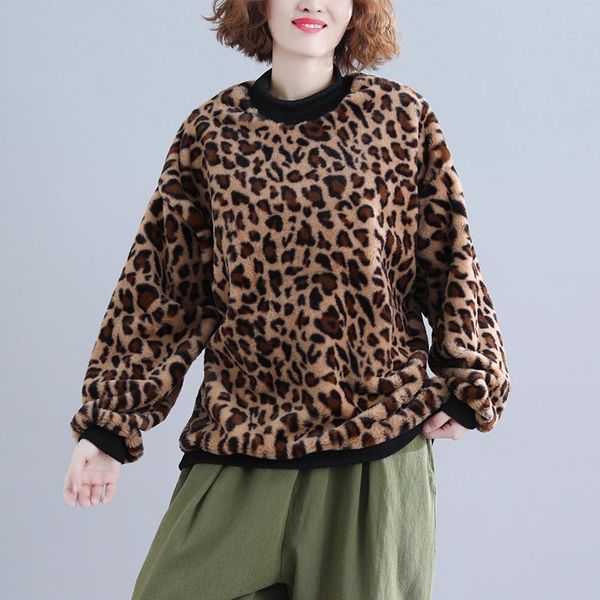 women's hoodies & sweatshirts loose lamb wool woman hoodie fall winter vintage stand collar long sleeve leopard print fuzzy female pull, Black
women's hoodies & sweatshirts loose lamb wool woman hoodie fall winter vintage stand collar long sleeve leopard print fuzzy female pull, Black