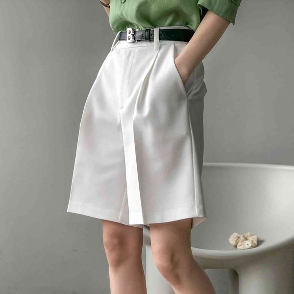 women's shorts solid color suit pants 2021 summer korean high waist straight trousers loose casual edcw, White;black
women's shorts solid color suit pants 2021 summer korean high waist straight trousers loose casual edcw, White;black