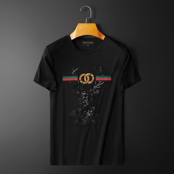 fashion t shirts light luxury round neck short sleeve men's exquisite beautiful printed mercerized cotton high end 2021 summer, White;black
fashion t shirts light luxury round neck short sleeve men's exquisite beautiful printed mercerized cotton high end 2021 summer, White;black