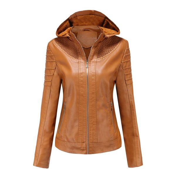 women's leather & faux women jacket slim motorcycles outerwear detachable hooded female plus velvet warm short coat 6632, Black
women's leather & faux women jacket slim motorcycles outerwear detachable hooded female plus velvet warm short coat 6632, Black