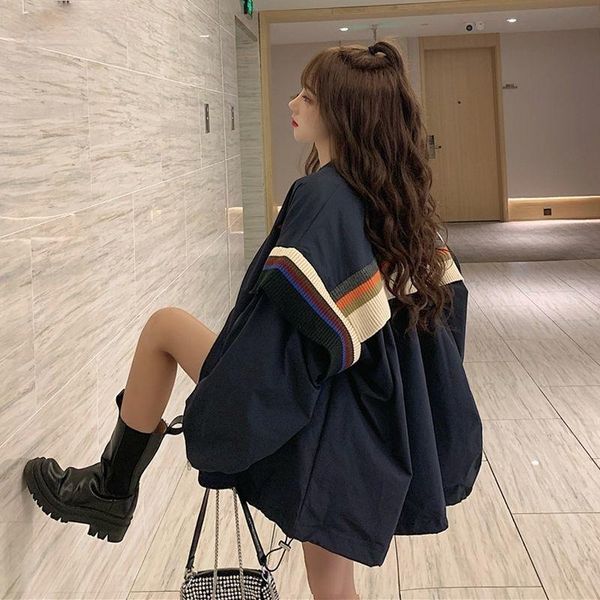 women's jackets basic autumn oversize patchwork korean style zipper loose streetwear bf ulzzang harajuku retro outwear students chic, Black;brown
women's jackets basic autumn oversize patchwork korean style zipper loose streetwear bf ulzzang harajuku retro outwear students chic, Black;brown